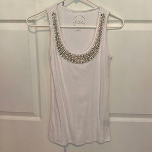 INC Sequence/Pearl White/Silver Tank Top